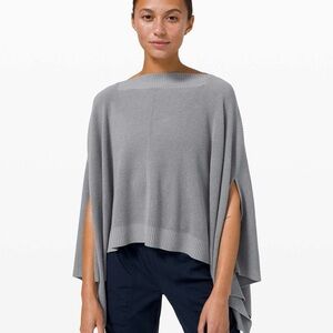 Lululemon gray Forward Flow poncho cape sweater - One Size NWOT